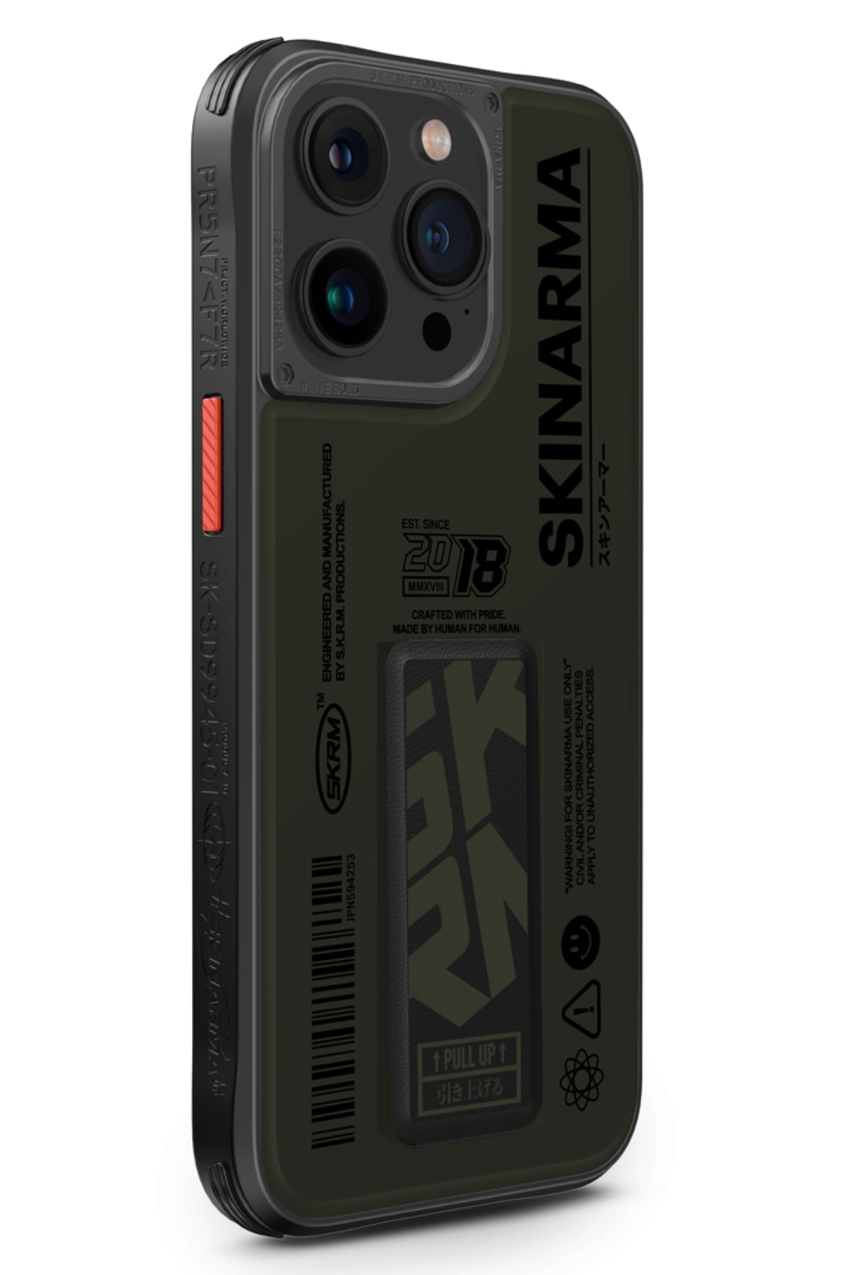 SkinArma Spunk iPhone 15 Pro Uyumlu Standlı Kılıf Haki