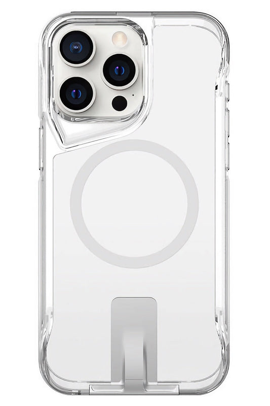 Artoncase Shield Apple iPhone 15 Pro Magsafe Uyumlu Gizli Standlı Şeffaf Kılıf