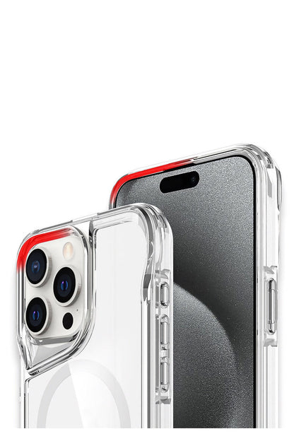 Artoncase Shield Apple iPhone 15 Pro Magsafe Uyumlu Gizli Standlı Şeffaf Kılıf