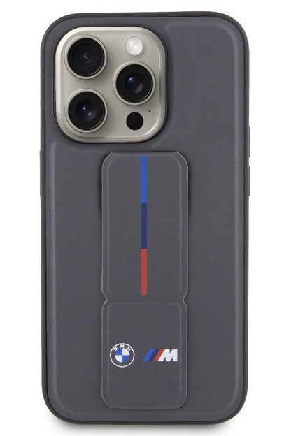 Apple iPhone 15 Pro uyumlu BMW Standlı Kılıf Gri
