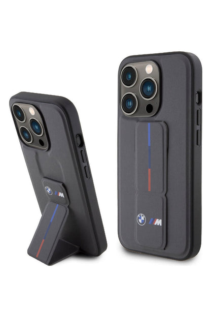 Apple iPhone 15 Pro uyumlu BMW Standlı Kılıf Gri