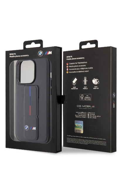 Apple iPhone 15 Pro uyumlu BMW Standlı Kılıf Gri