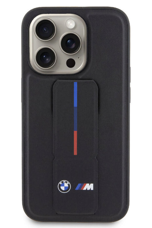 Apple iPhone 15 Pro Max uyumlu BMW Standlı Kılıf Siyah