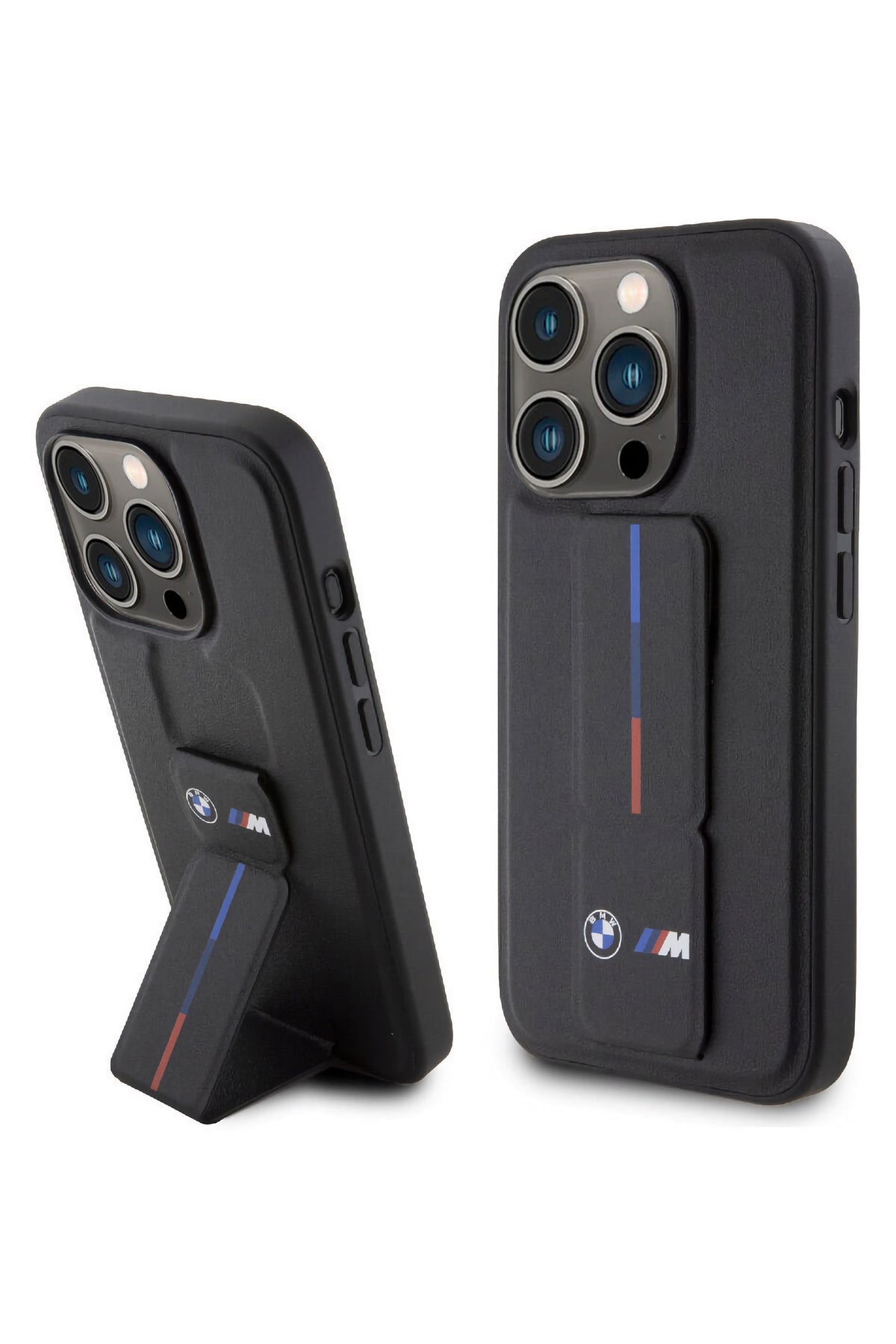 Apple iPhone 15 Pro Max uyumlu BMW Standlı Kılıf Siyah