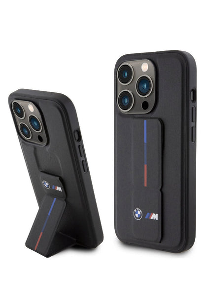 Apple iPhone 15 Pro Max uyumlu BMW Standlı Kılıf Siyah