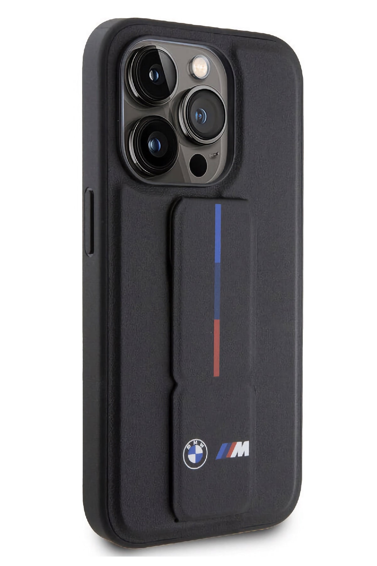 Apple iPhone 15 Pro Max uyumlu BMW Standlı Kılıf Siyah