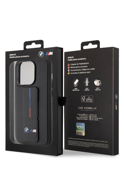 Apple iPhone 15 Pro Max uyumlu BMW Standlı Kılıf Siyah
