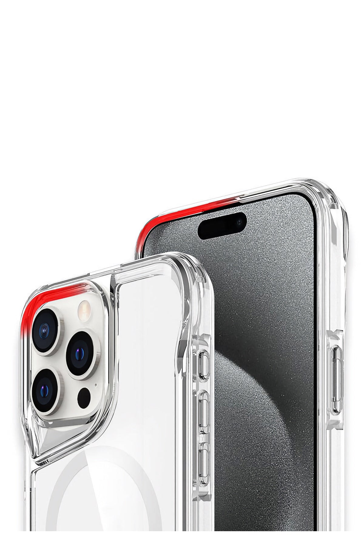 Artoncase Shield Apple iPhone 15 Pro Max Magsafe Uyumlu Gizli Standlı Şeffaf Kılıf