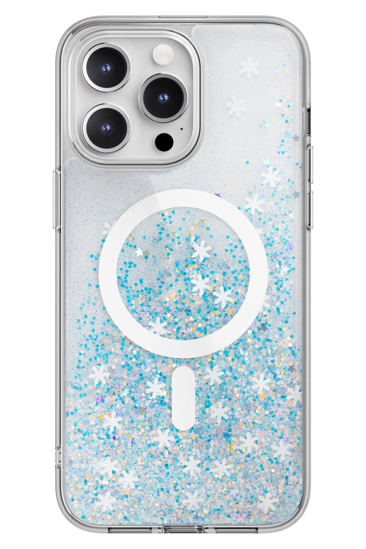 Switcheasy Starfield 3D Glitter Simli iPhone 15 Pro Max Magsafe Uyumlu Kılıf Mavi