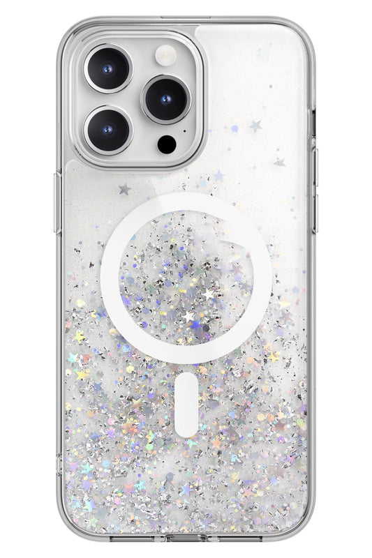 Switcheasy Starfield 3D Glitter Simli iPhone 15 Pro Max Magsafe Uyumlu Kılıf Şeffaf