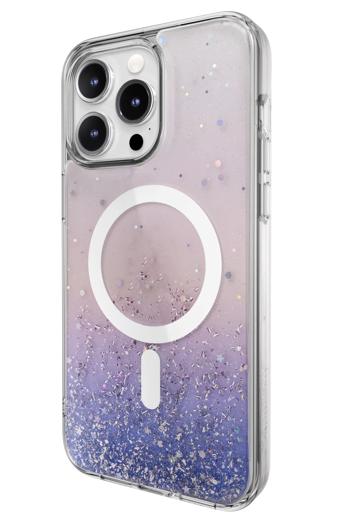 Switcheasy Starfield 3D Glitter Simli iPhone 15 Pro Max Magsafe Uyumlu Kılıf Mor