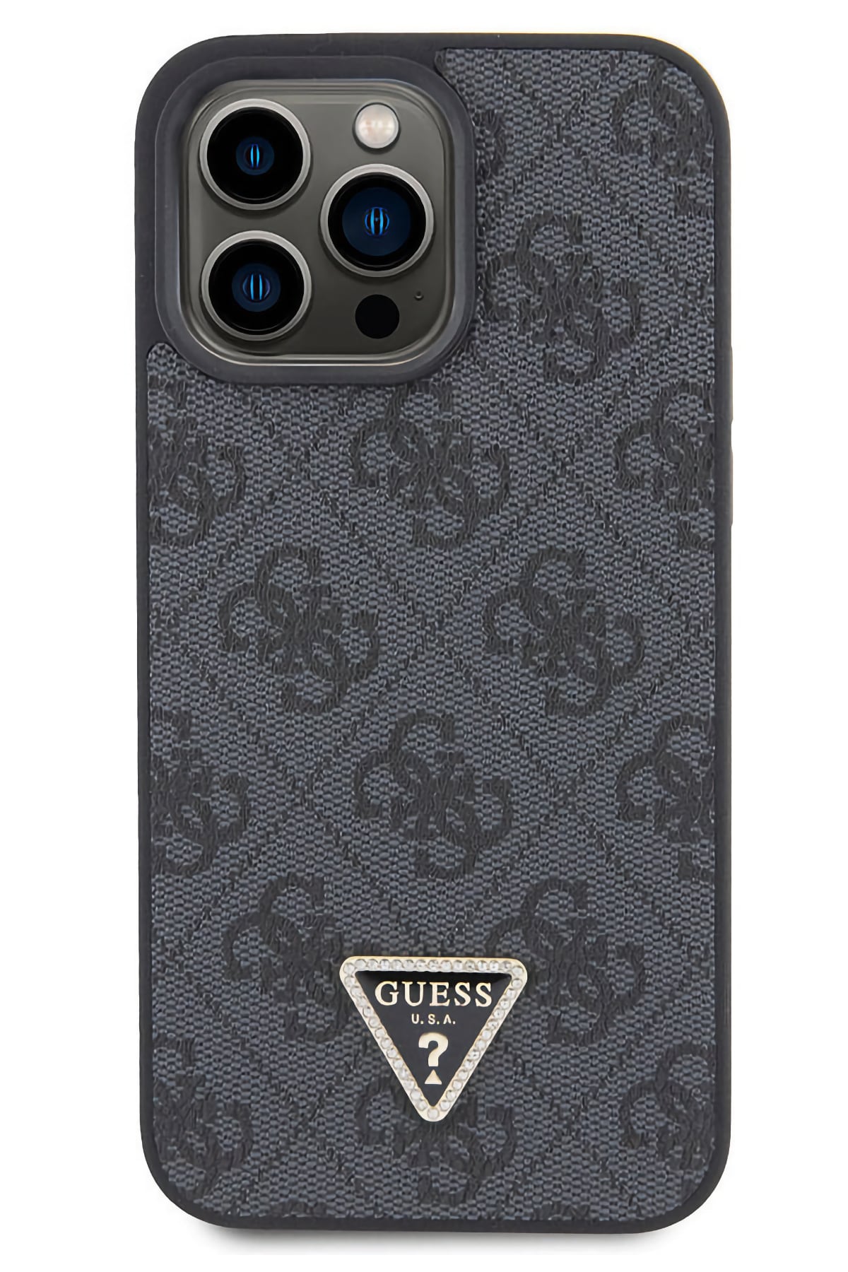 Guess iPhone 14 Pro Max Uyumlu 4G Desenli Strass Kılıf Siyah