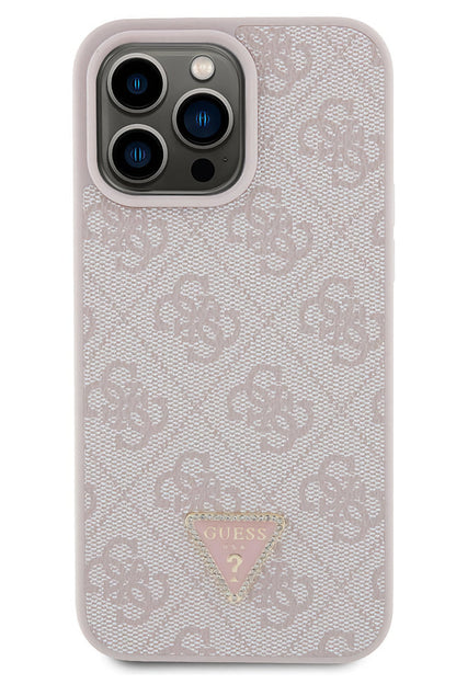 Guess iPhone 14 Pro Max Uyumlu 4G Desenli Strass Kılıf Pembe