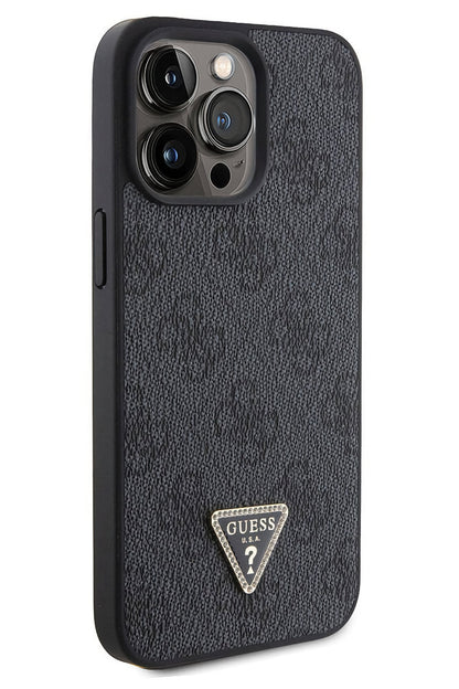 Guess iPhone 15 Pro Uyumlu 4G Desenli Strass Kılıf Siyah