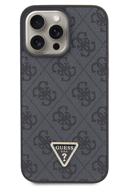 Guess iPhone 15 Pro Max Uyumlu 4G Desenli Strass Kılıf Siyah