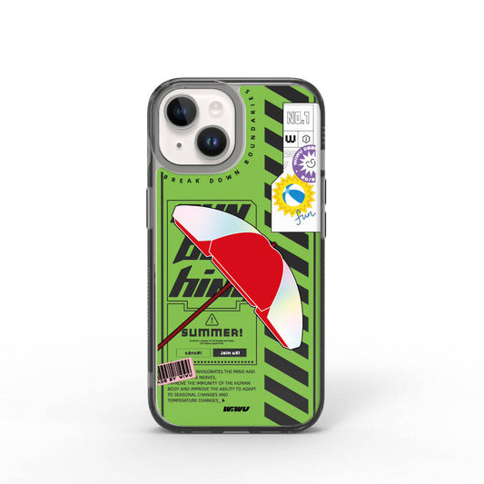 Summer Serisi Çift Katman Desenli iPhone 15 Kılıf
