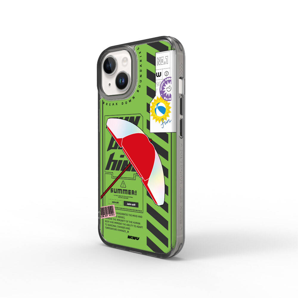 Summer Serisi Çift Katman Desenli iPhone 15 Kılıf