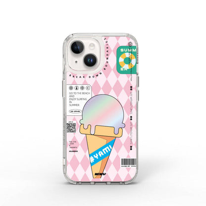 Summer Serisi Çift Katman Desenli iPhone 15 Kılıf