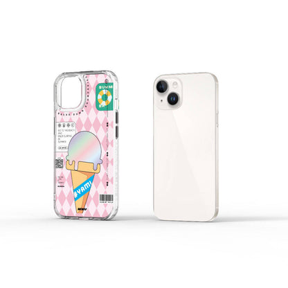 Summer Serisi Çift Katman Desenli iPhone 15 Kılıf