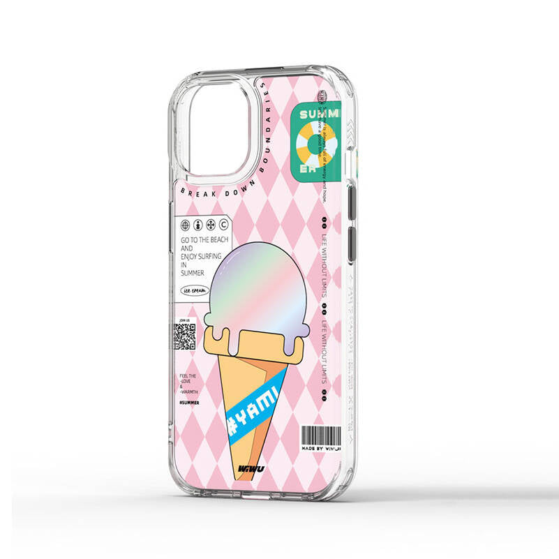 Summer Serisi Çift Katman Desenli iPhone 15 Pro Kılıf