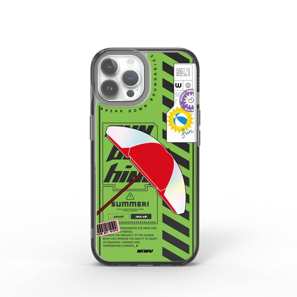 Summer Serisi Çift Katman Desenli iPhone 15 Pro Max Kılıf