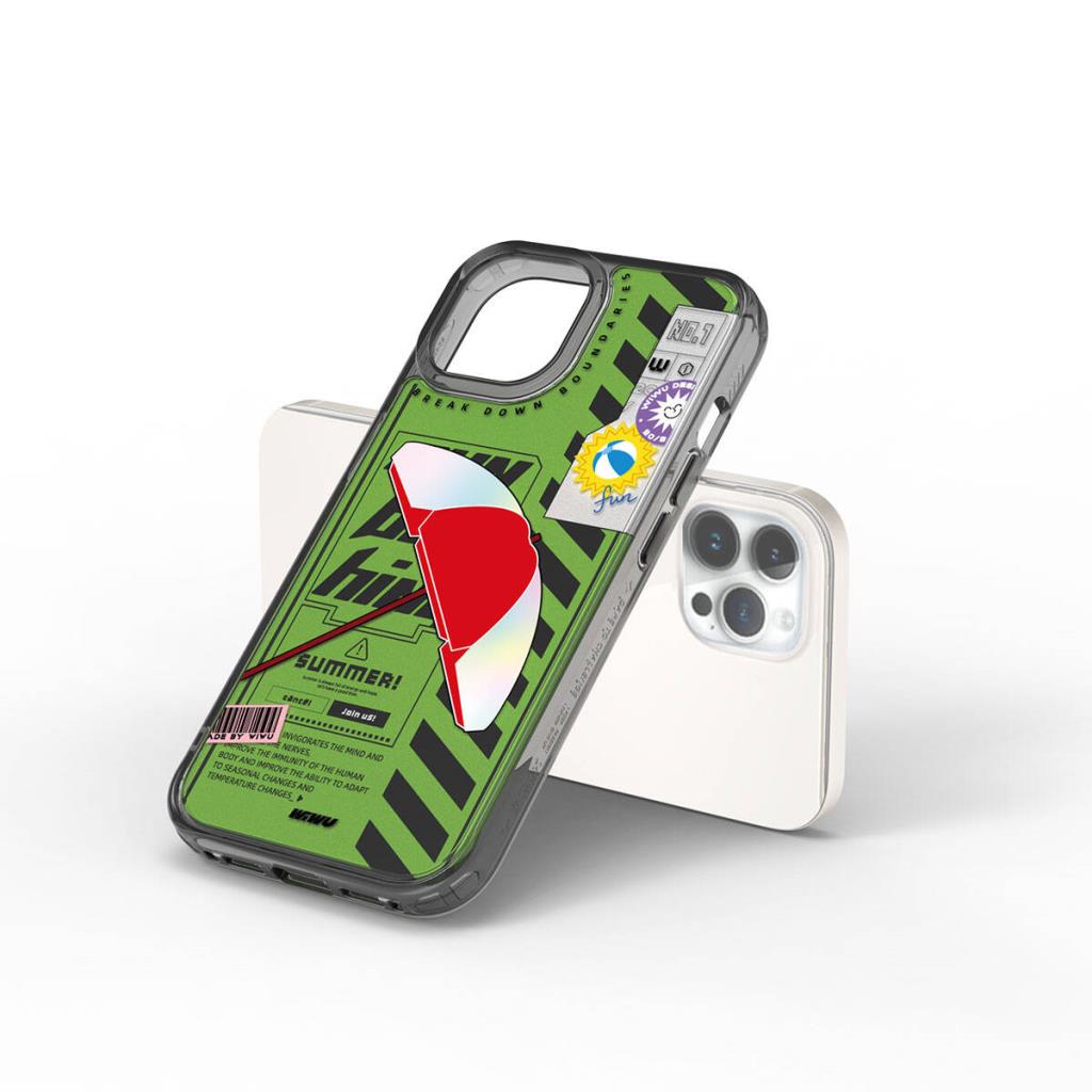 Summer Serisi Çift Katman Desenli iPhone 15 Pro Max Kılıf