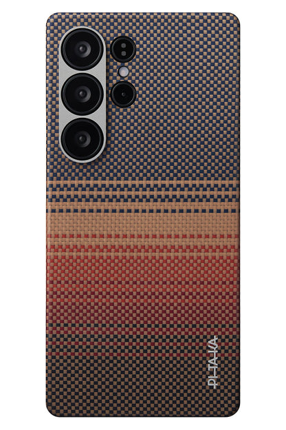 Tactile Woven Galaxy S25 Ultra MagSafe Uyumlu Aramid Fiber Kılıf Sunset