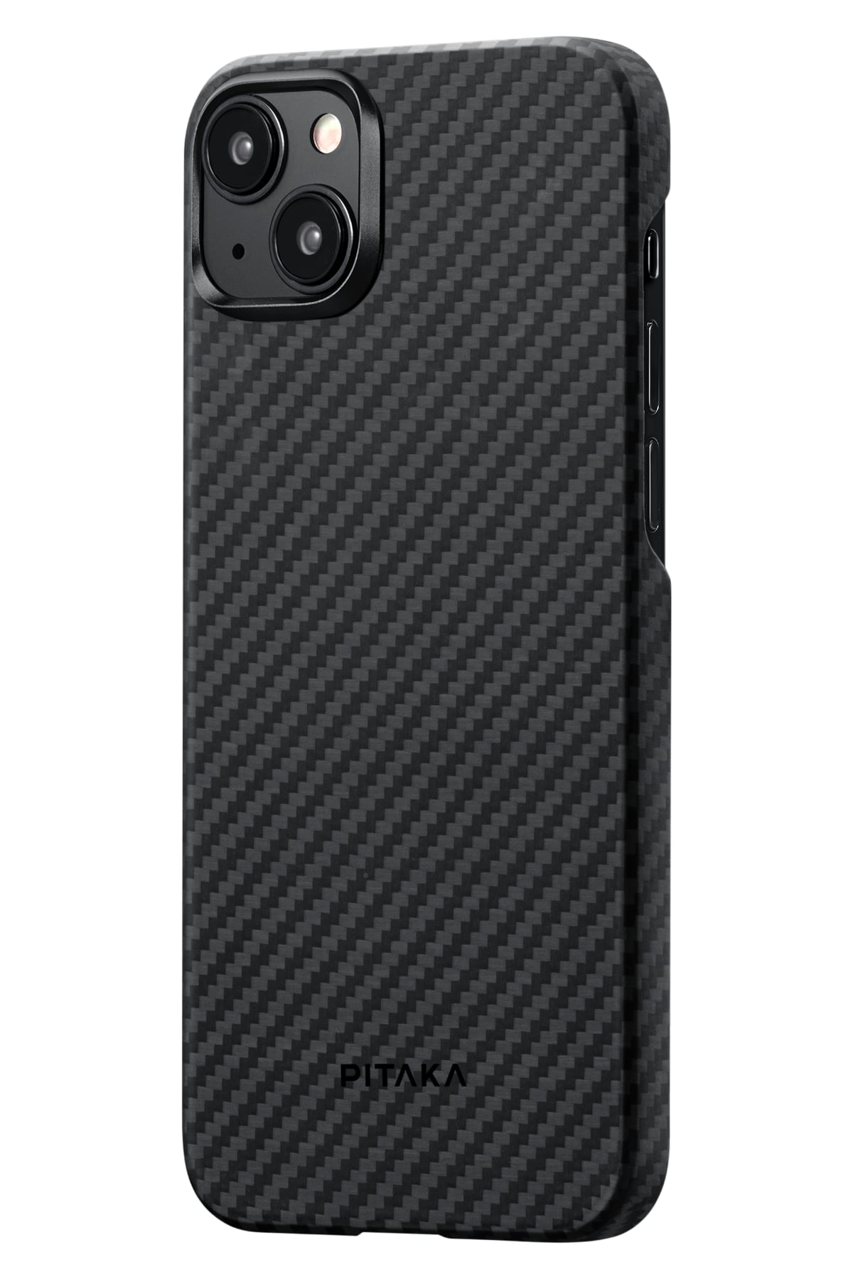 Tactile Woven iPhone 15 Plus MagSafe Uyumlu 1500D Aramid Fiber Kılıf Black-Gray Twill