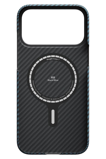 Tactile Woven iPhone 17 Pro MagSafe Uyumlu 1500D Aramid Fiber Kılıf Black Blue