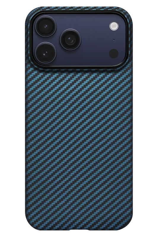Tactile Woven iPhone 17 Pro MagSafe Uyumlu 1500D Aramid Fiber Kılıf Black Blue