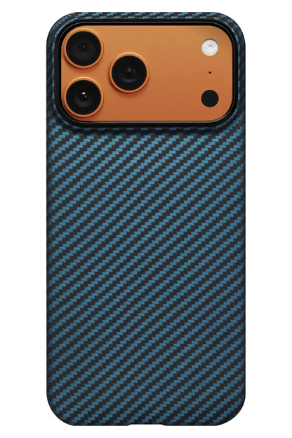 Tactile Woven iPhone 17 Pro MagSafe Uyumlu 1500D Aramid Fiber Kılıf Black Blue