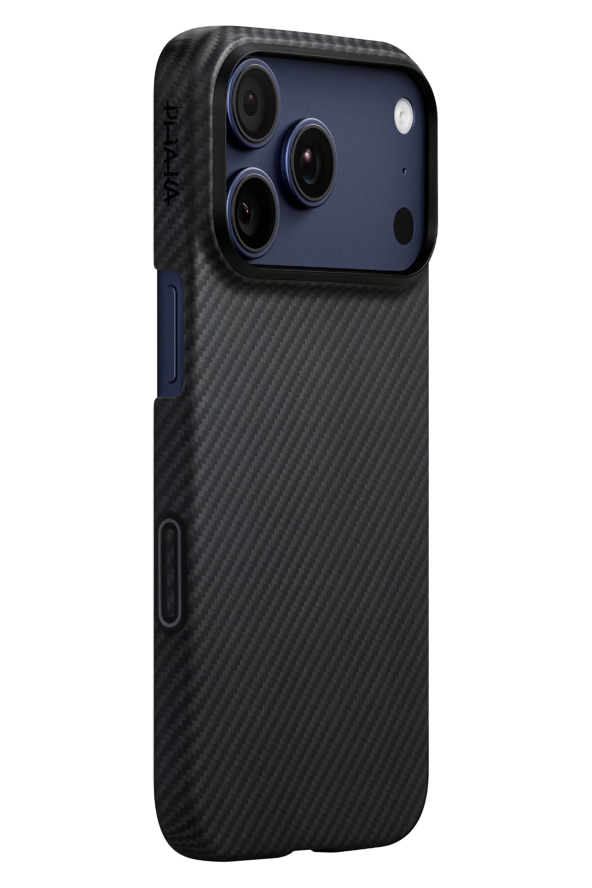 Tactile Woven iPhone 17 Pro MagSafe Uyumlu 1500D Aramid Fiber Kılıf Black-Gray Twill