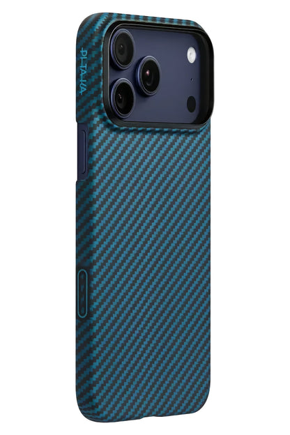 Tactile Woven iPhone 17 Pro Max MagSafe Uyumlu 1500D Aramid Fiber Kılıf Black Blue