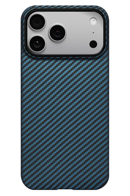 Tactile Woven iPhone 17 Pro Max MagSafe Uyumlu 1500D Aramid Fiber Kılıf Black Blue
