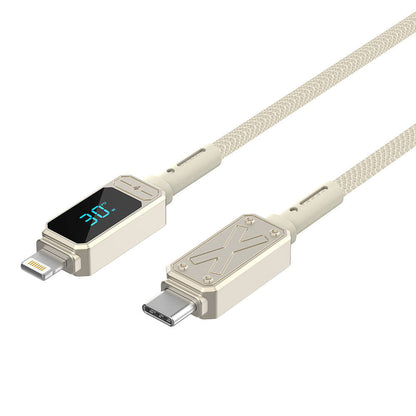 Titan Serisi Lightning to Type-C PD 30W LED Şarj ve Data Kablosu 1.2M