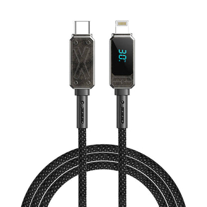 Titan Serisi Lightning to Type-C PD 30W LED Şarj ve Data Kablosu 1.2M