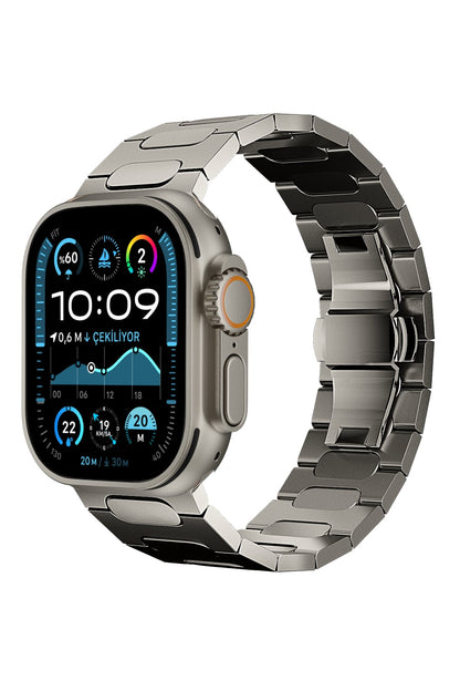 Titanova Apple Watch Uyumlu Titanyum Kordon Mat Starlight