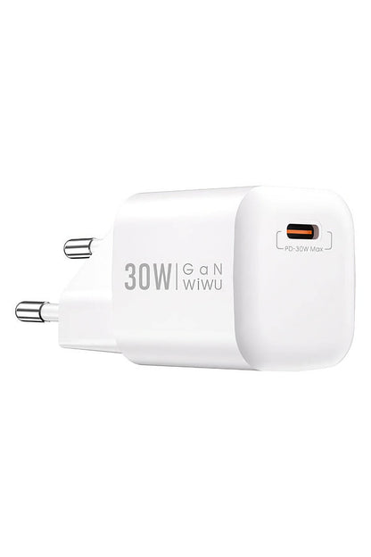 Wiwu Wi-U006 GaN Tech PD Hızlı Şarj Özellikli Seyahat Şarj Başlığı 30W