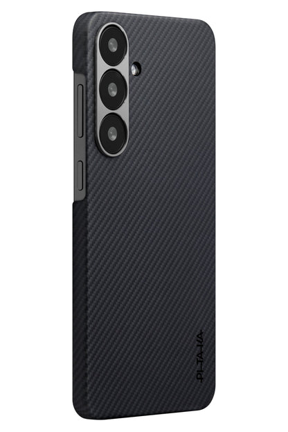 Ultra Slim Galaxy S25 Kılıf Magsafe Uyumlu 600D Aramid Fiber Black-Grey Twill