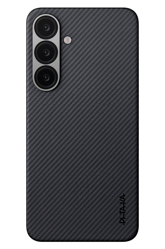 Ultra Slim Galaxy S25 Plus Kılıf Magsafe Uyumlu 600D Aramid Fiber Black-Grey Twill