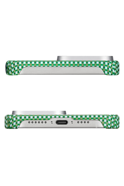 Ultra Slim iPhone 15 Pro Max MagSafe Uyumlu Aramid Fiber Kılıf Forest Green
