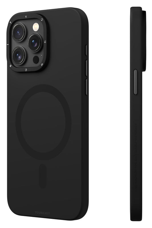 Youngkit Velvet iPhone 14 Pro Max Magsafe Uyumlu Kılıf Siyah