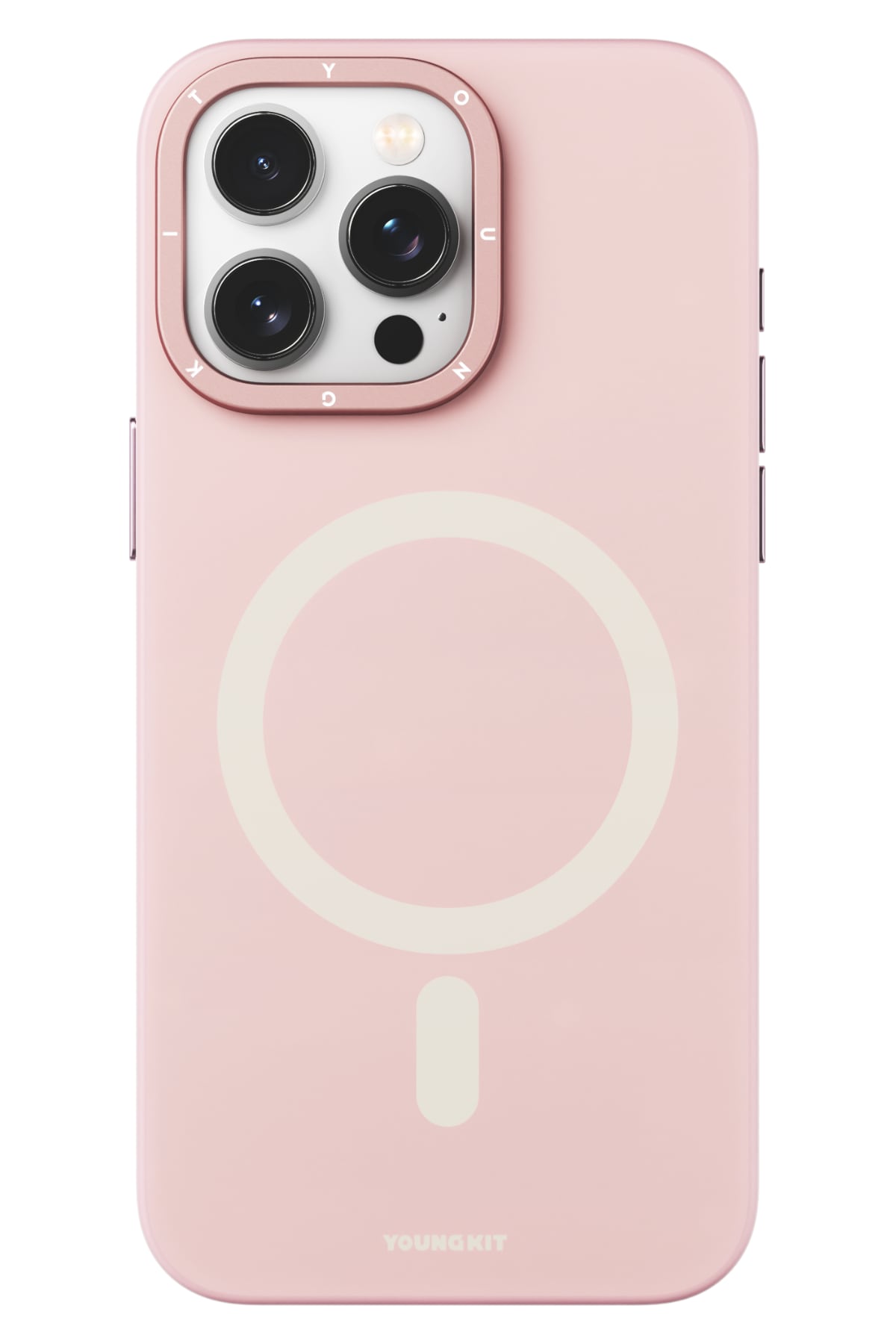 Youngkit Velvet iPhone 14 Pro Max Magsafe Uyumlu Kılıf Pembe