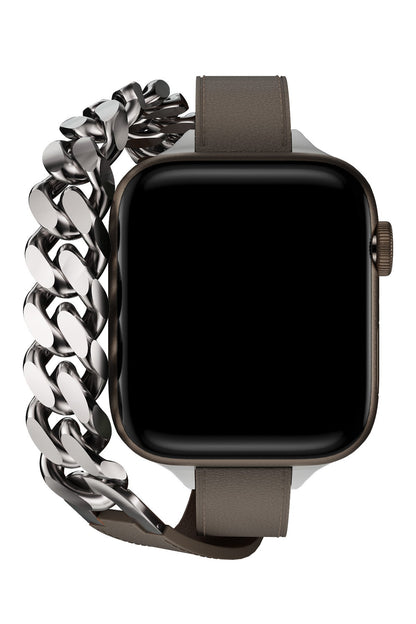 Apple Watch Uyumlu Double Tour Deri Kordon Vizon