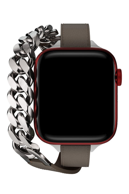 Apple Watch Uyumlu Double Tour Deri Kordon Vizon