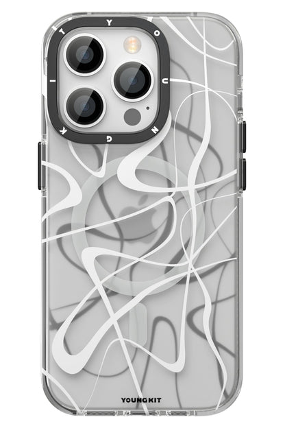 Youngkit Water Ink iPhone 14 Pro Max Magsafe Beyaz Kılıf