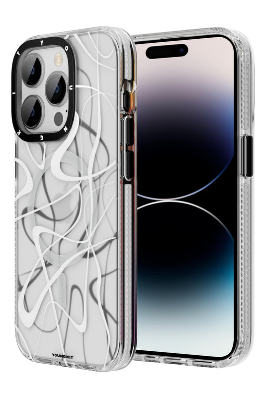 Youngkit Water Ink iPhone 14 Pro Magsafe Beyaz Kılıf