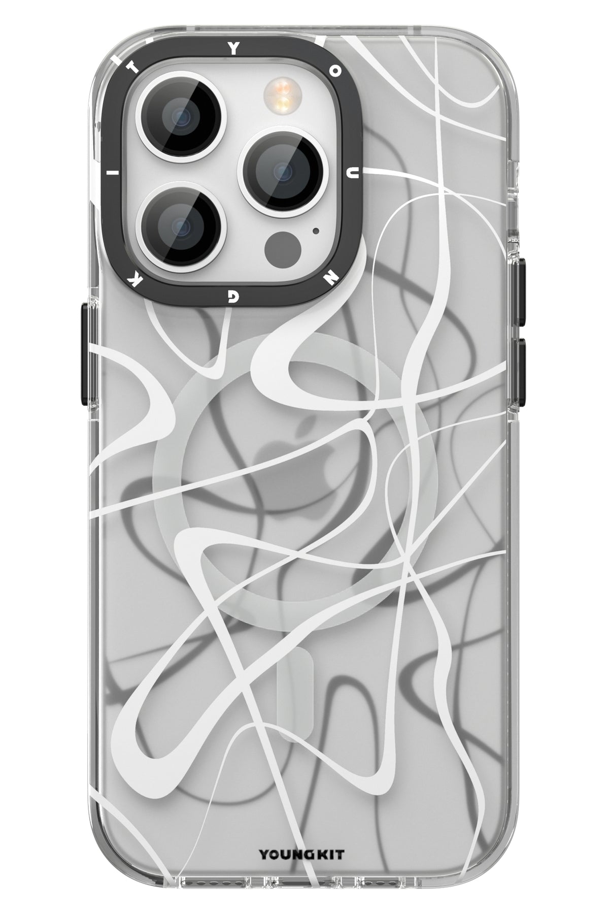 Youngkit Water Ink iPhone 14 Pro Magsafe Beyaz Kılıf