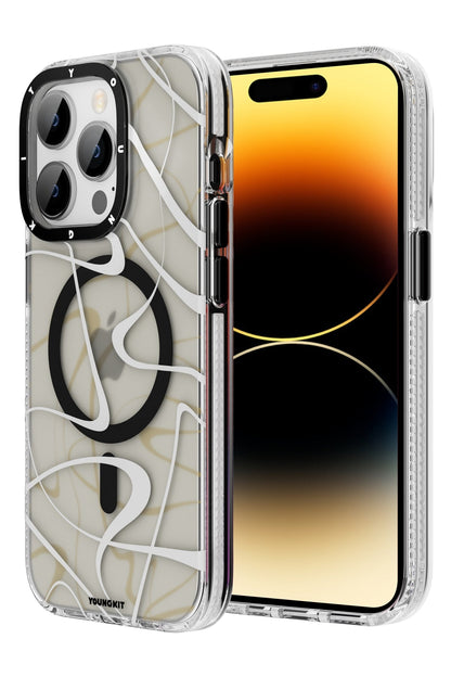 Youngkit Water Ink iPhone 14 Pro Magsafe Siyah Kılıf