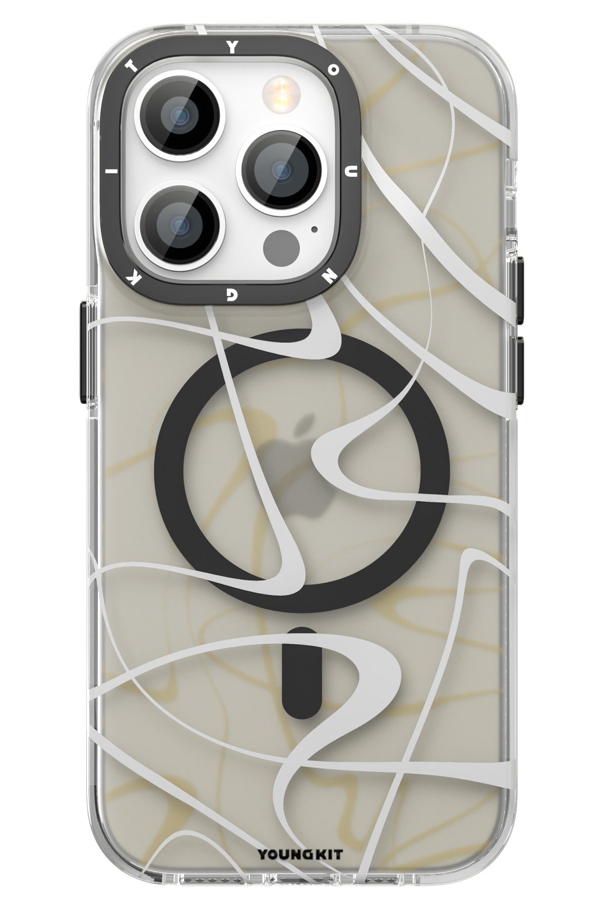 Youngkit Water Ink iPhone 14 Pro Magsafe Siyah Kılıf